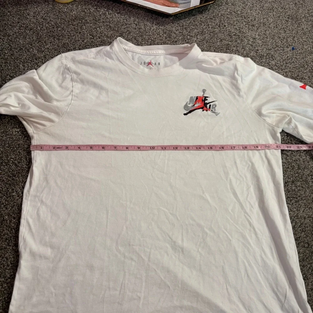 Jordan Long Sleeve T-Shirt Mens Large White Graphic Jumpman Nike Air Logo Tee